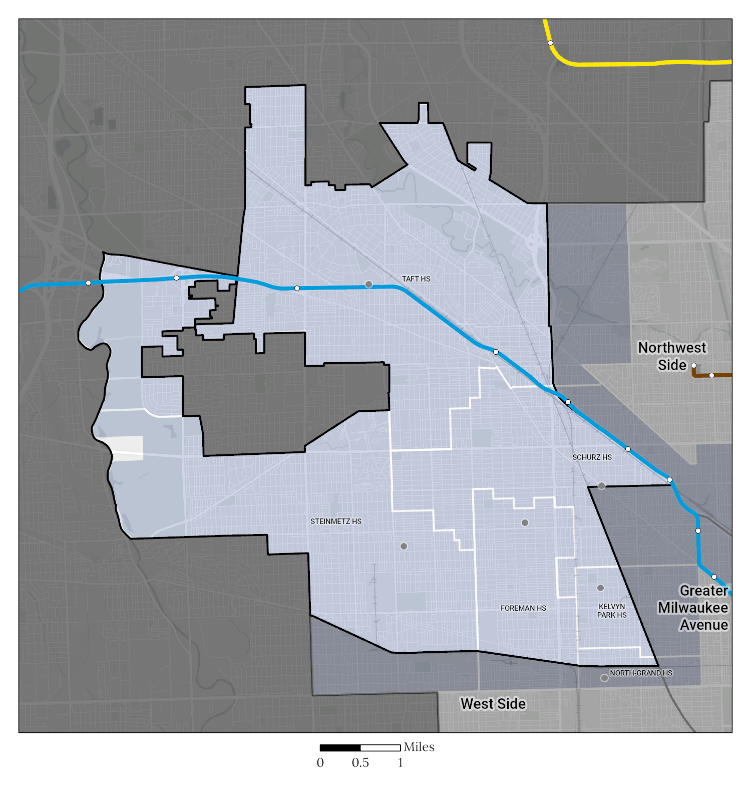 Far Northwest Side HS Attendance Area Map