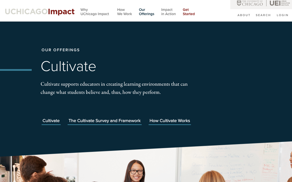 Cultivate- UChicagoimpact page screenshot