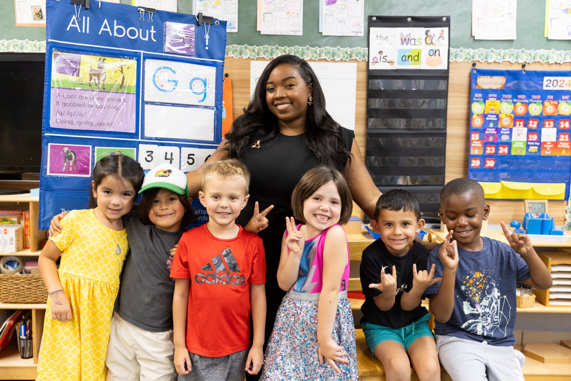 Ms. Bouye with students