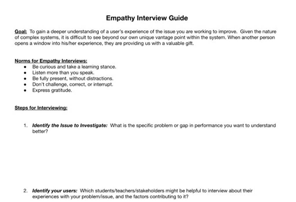 Empathy Interview Guide screenshot