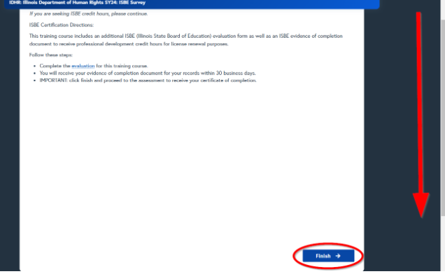 SafeSchools FAQ Finish Button