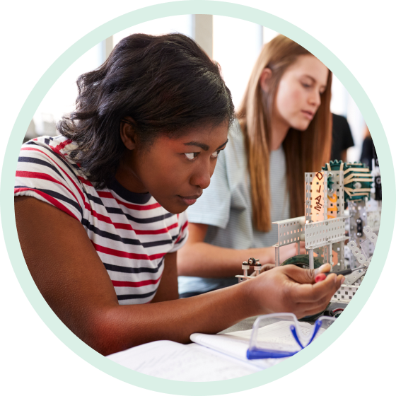 Student conducting a science experiment