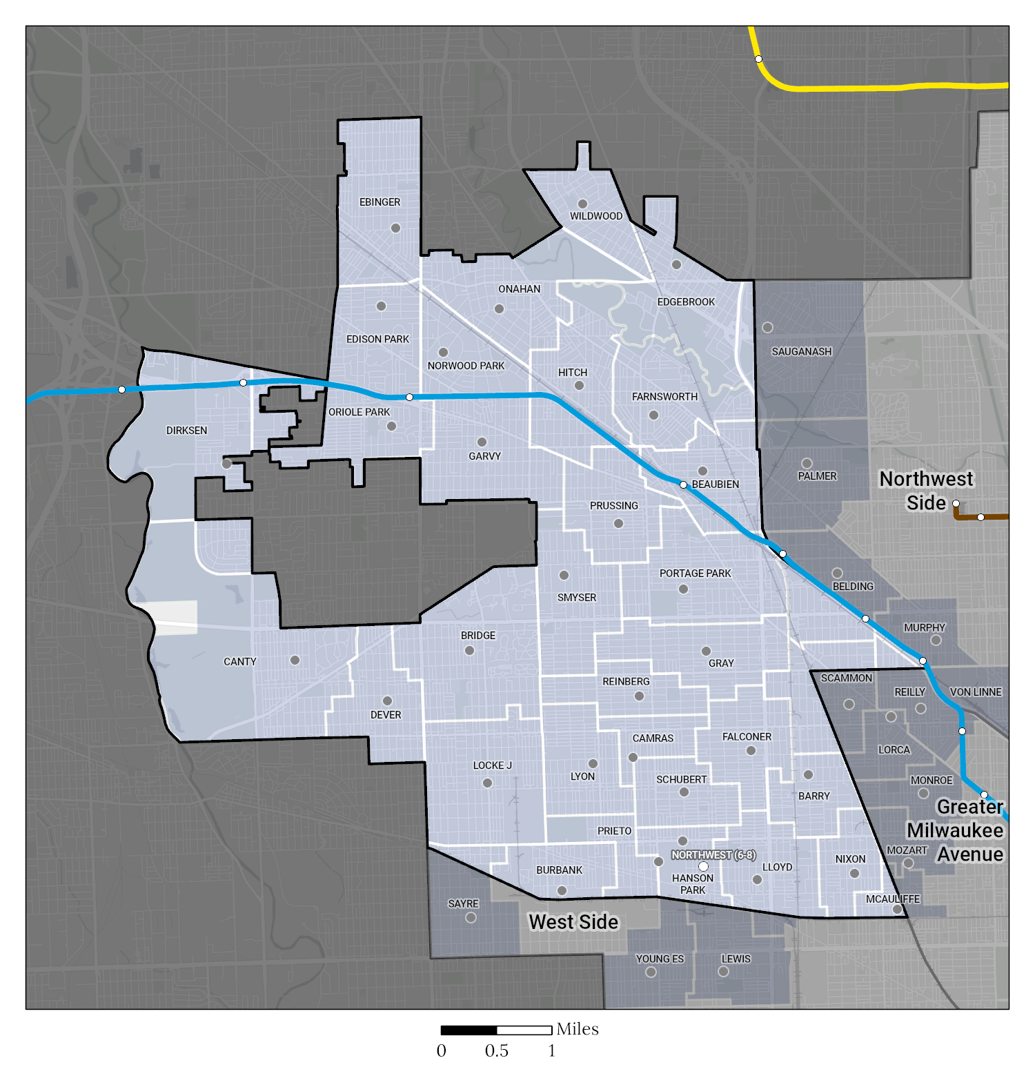 Far Northwest Side ES Attendance Area Map