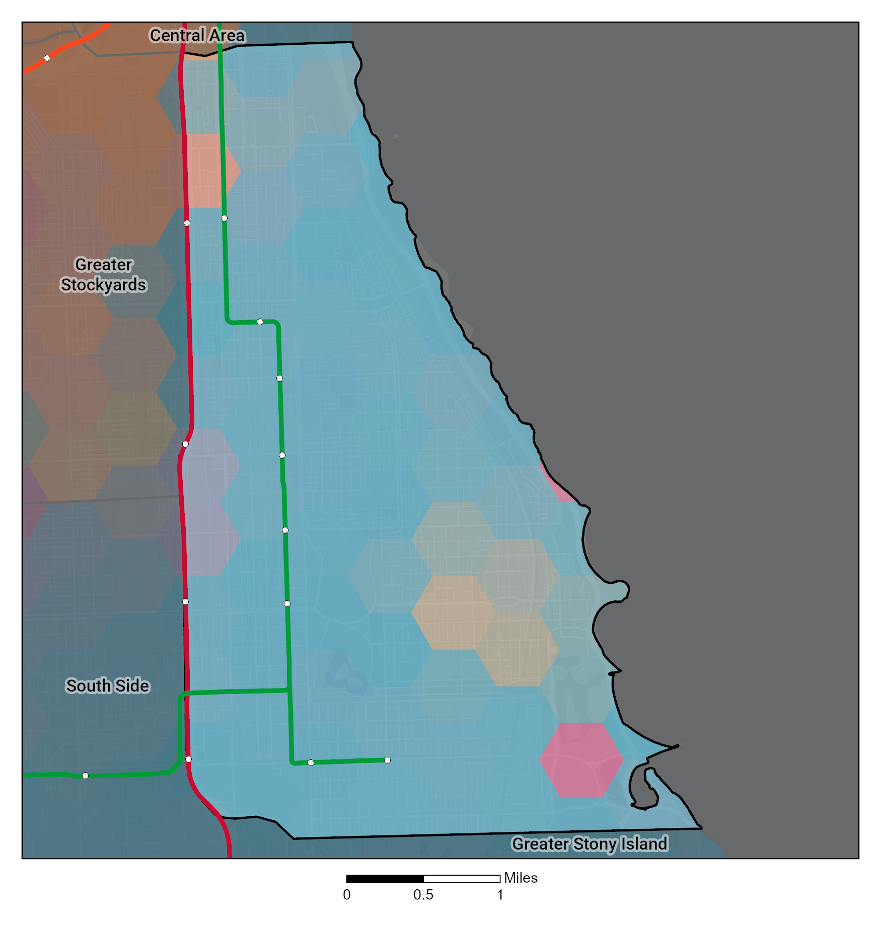 Race and Ethnicity map of Bronzeville South Lakefront