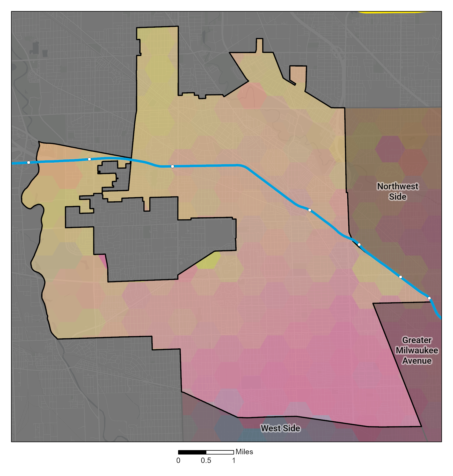 Racial and Ethnic composition map of Far Northwest Side.png