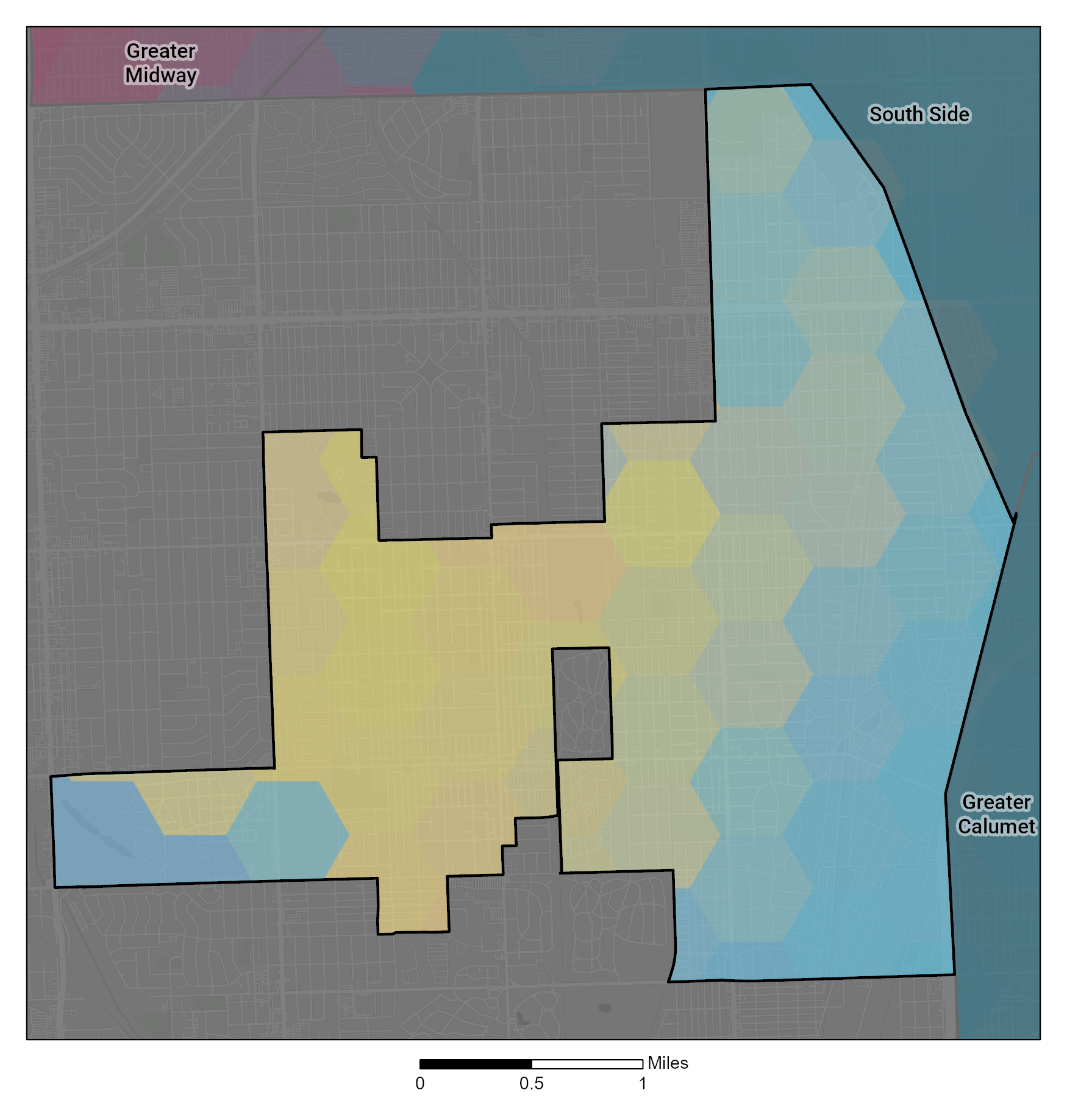 Racial and Ethnic composition map of Far Southwest Side