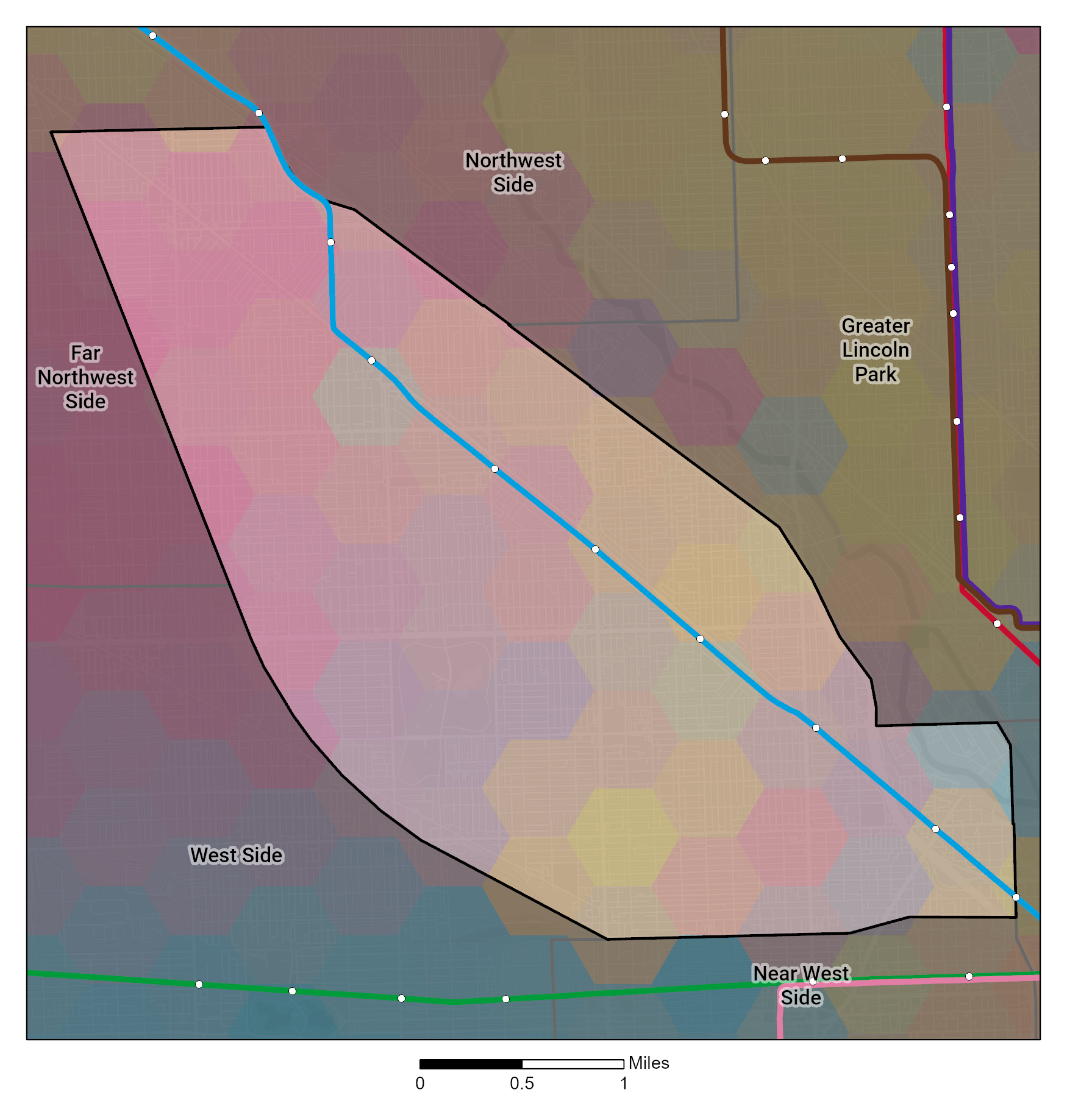 Racial and Ethnic composition map of Greater Milwaukee Avenue Milwaukee Avenue.png