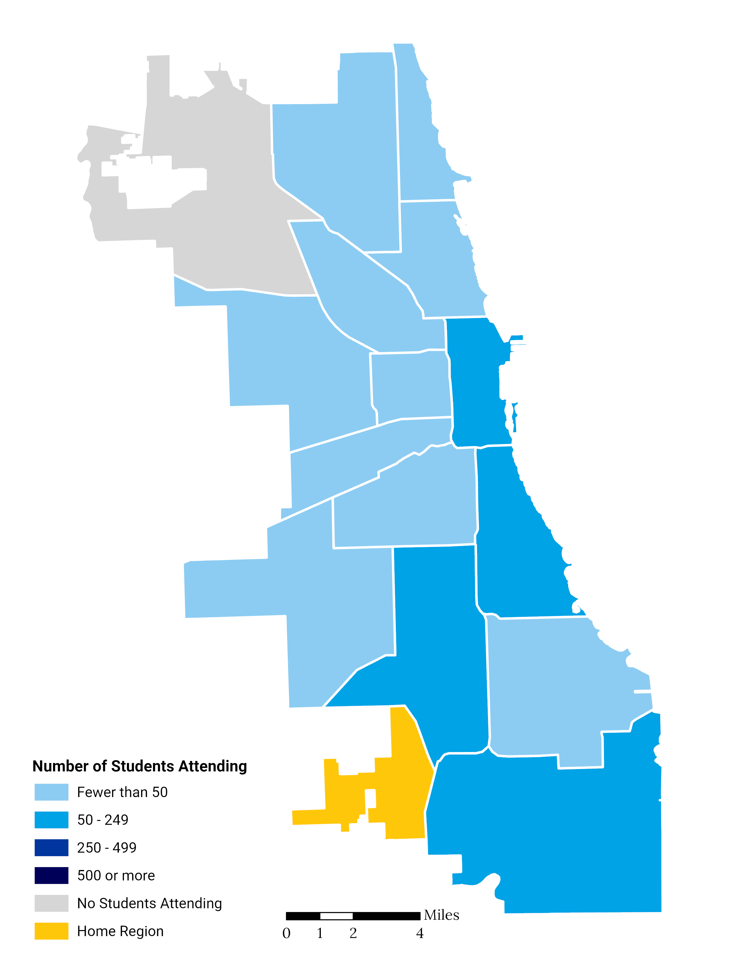 High School Choice Footprint Map Far Southwest Side