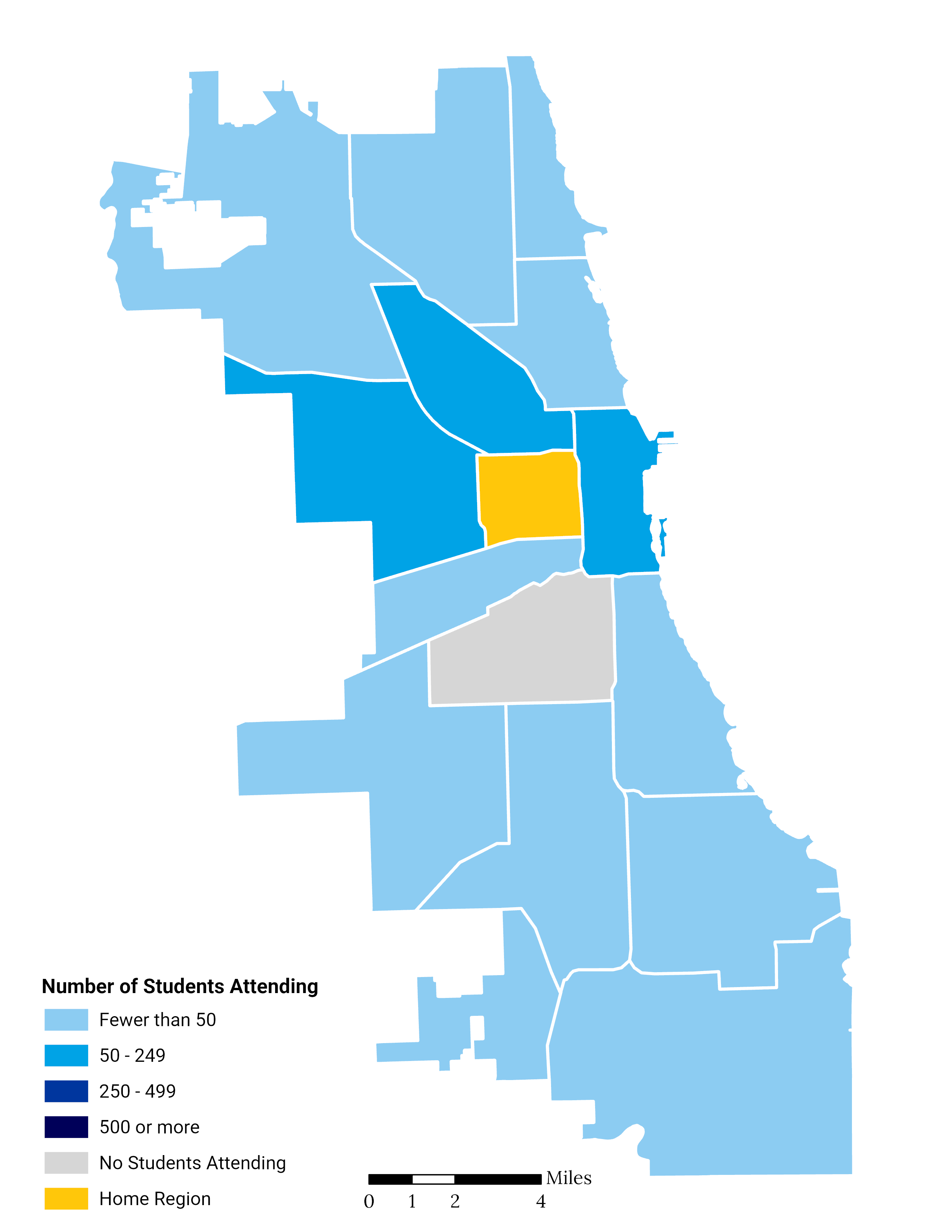 Near West Side High School Choice Footprint Map