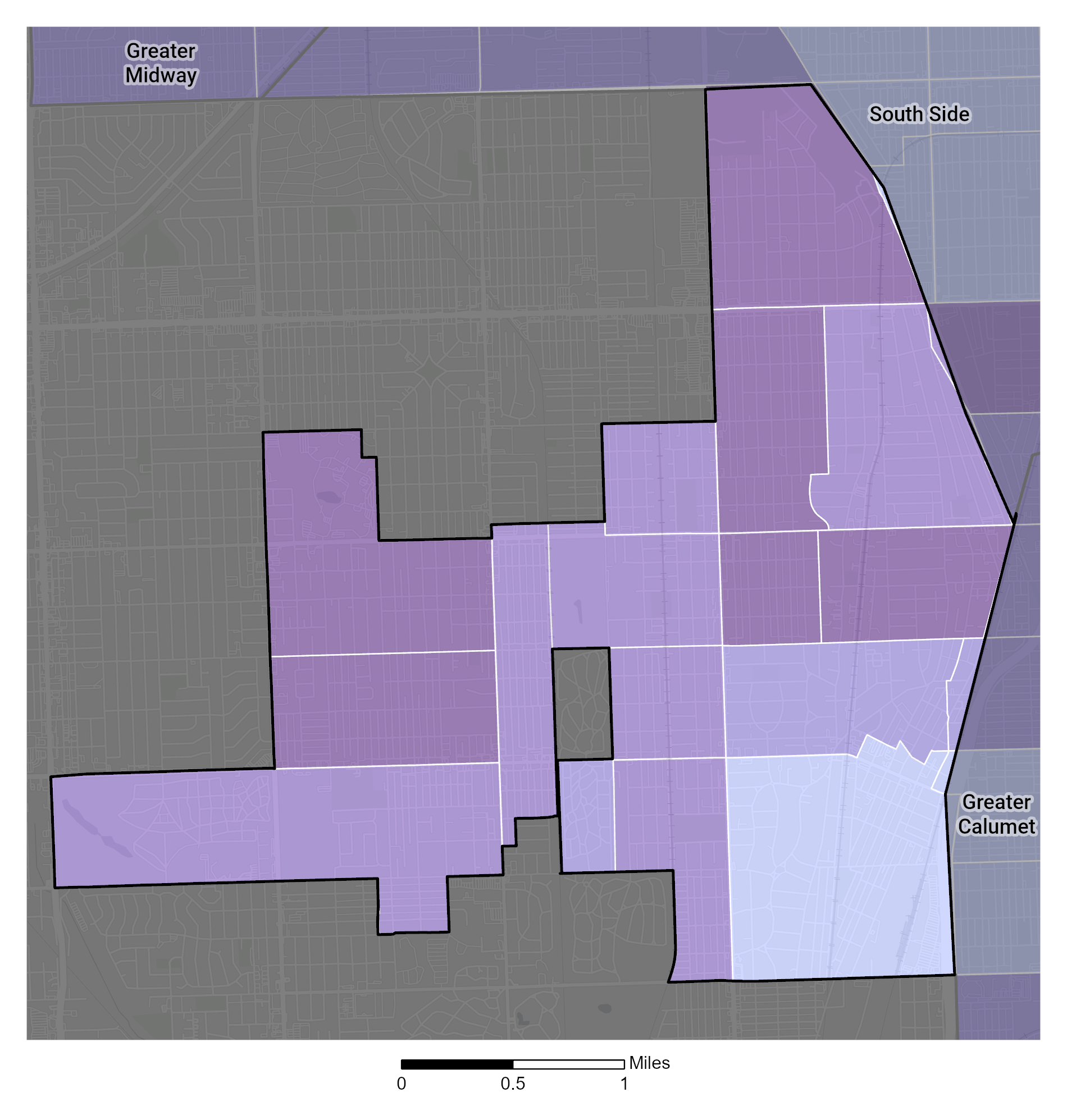 Median Household Income map of Far Southwest Side