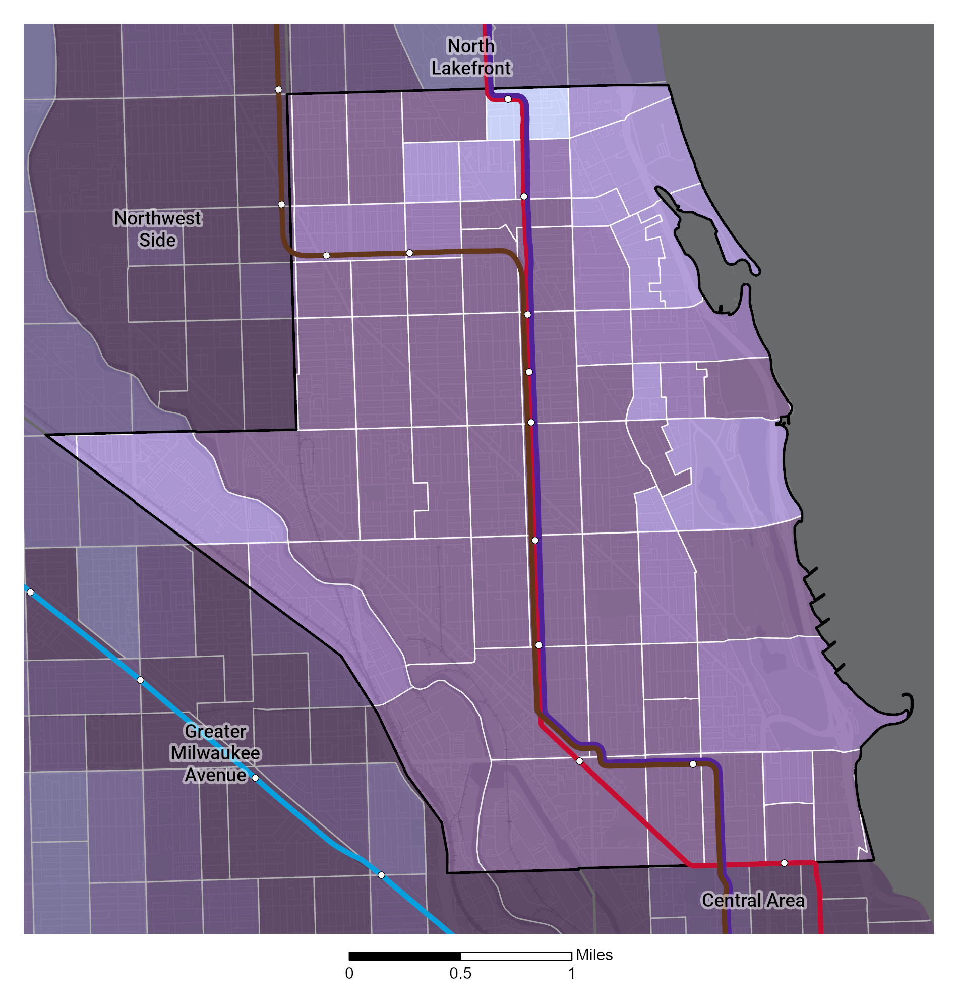 Median Household Income map Greater Lincoln Park