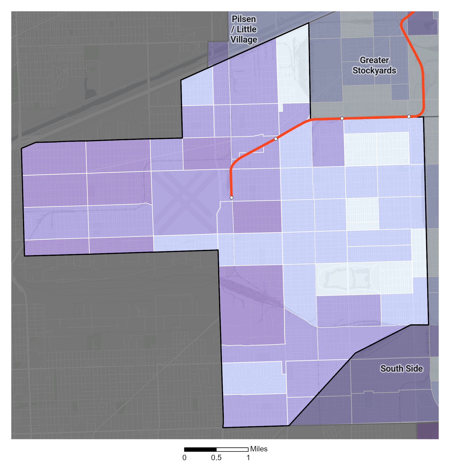 Median Household Income map Greater Midway