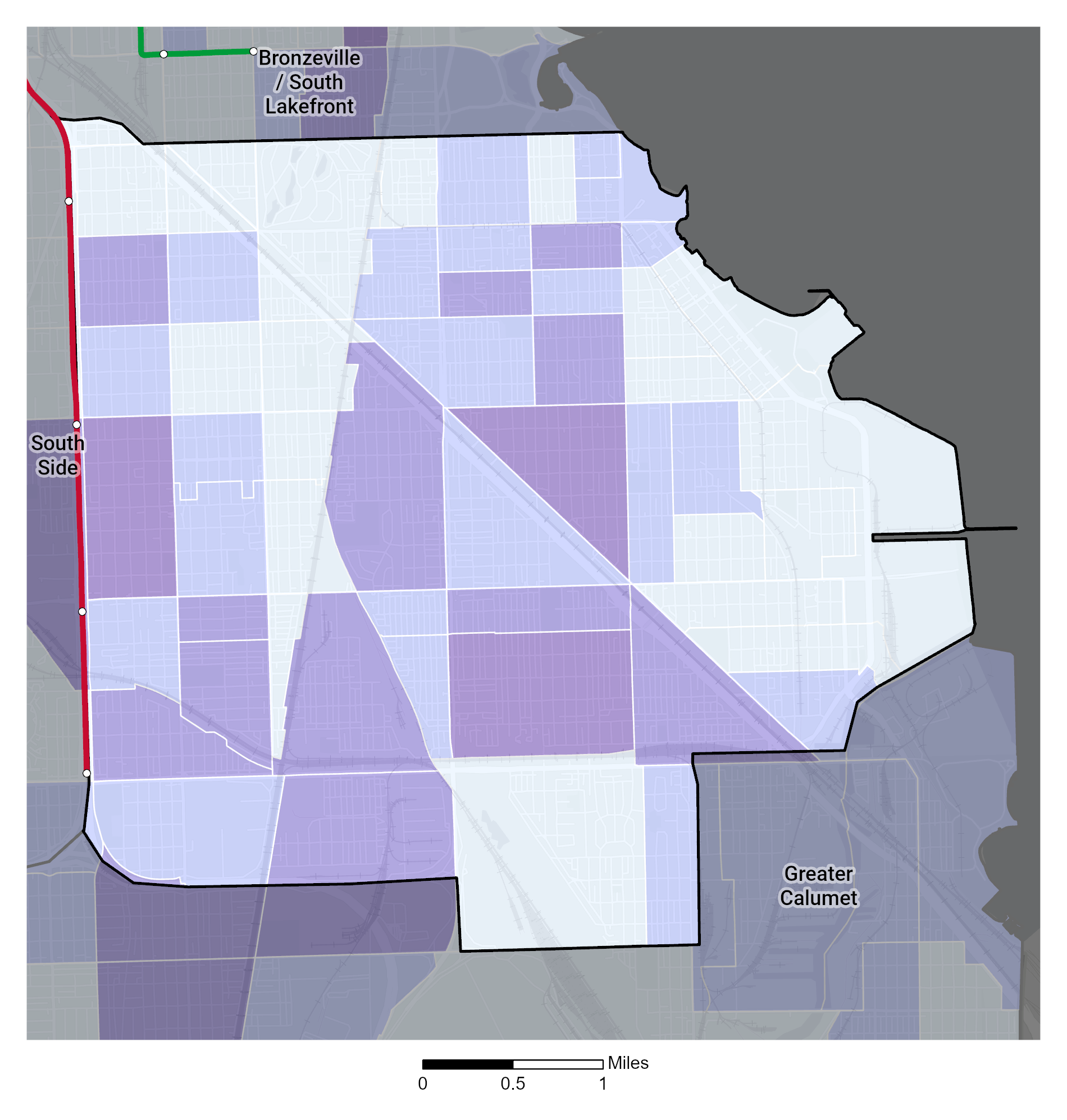 Median Household Income map Greater Stony Island