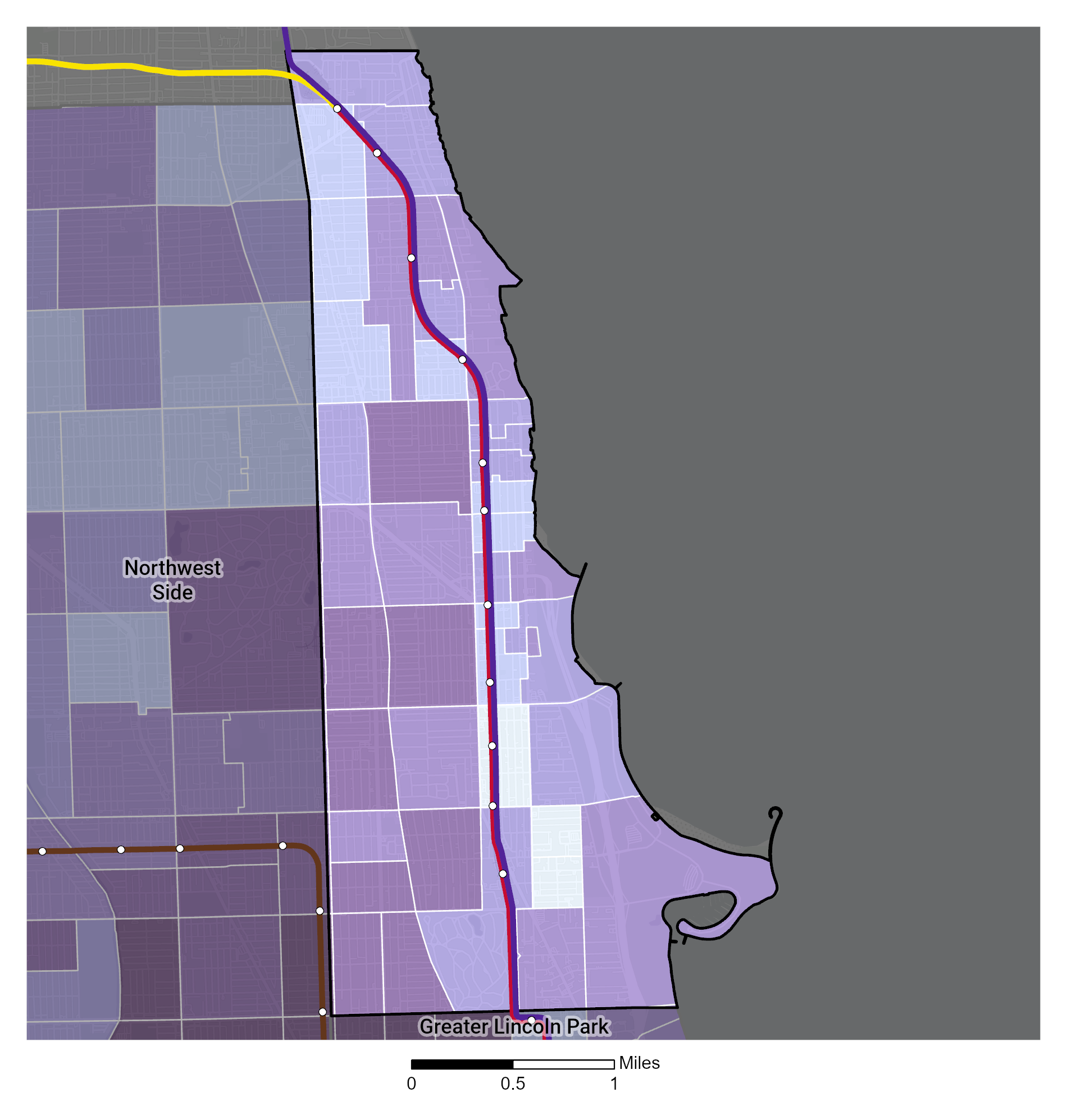 Median Household Income map North Lakefront