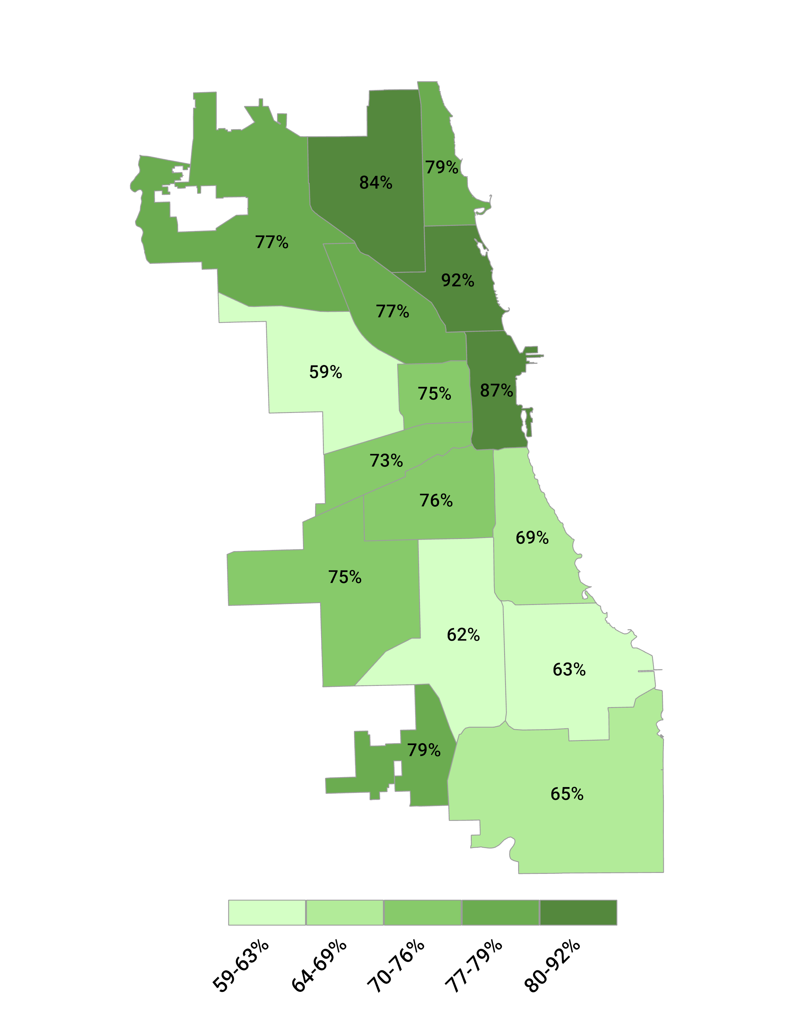 College Persistence Rate by Home Region map