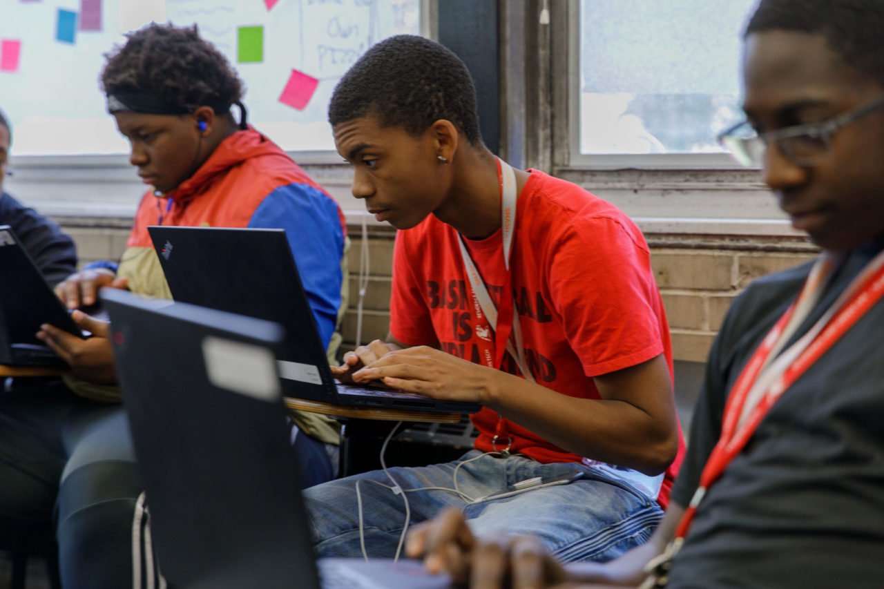 Students using laptops