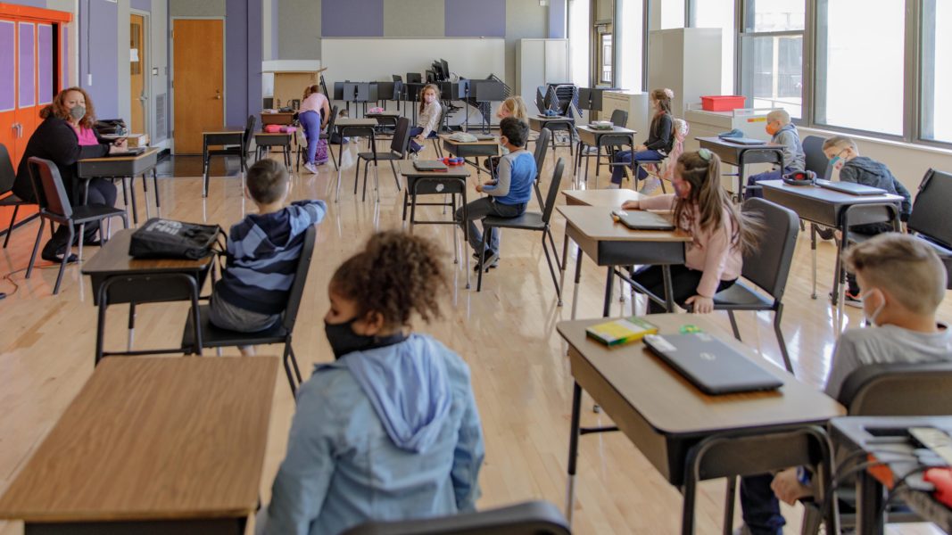 Students sitting in a class