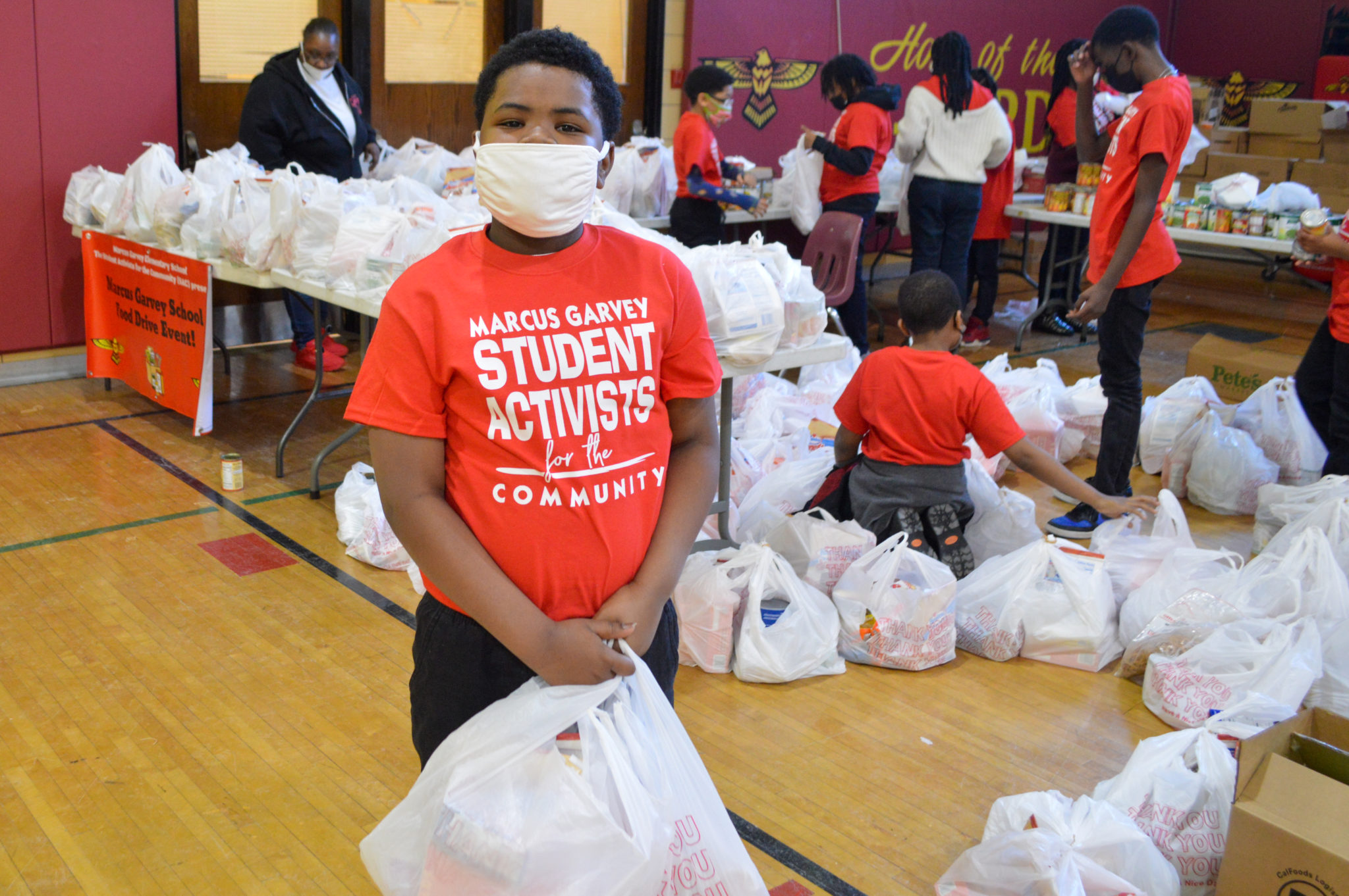 Garvey student activists helping with preparation