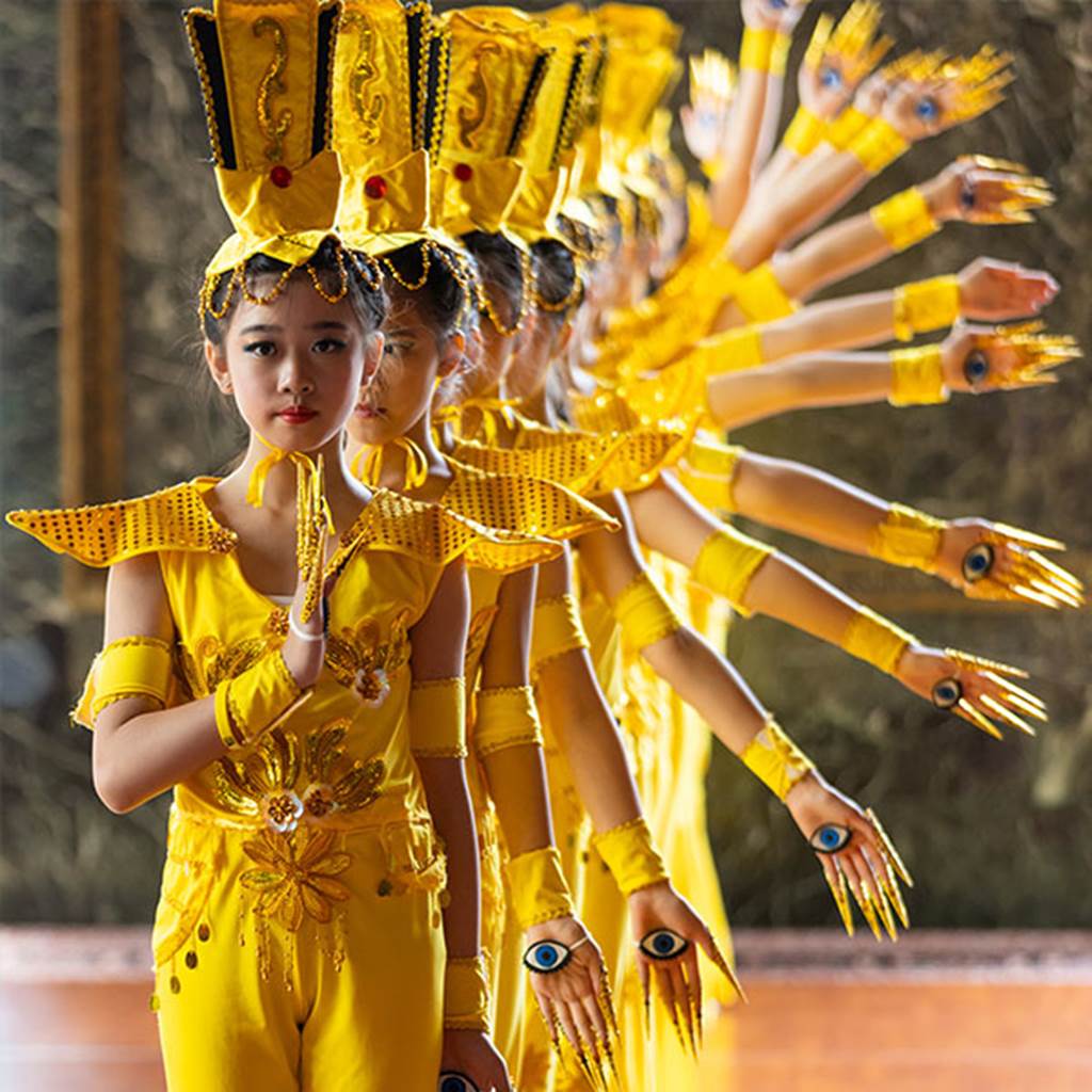 Group of girls performing a traditional dance